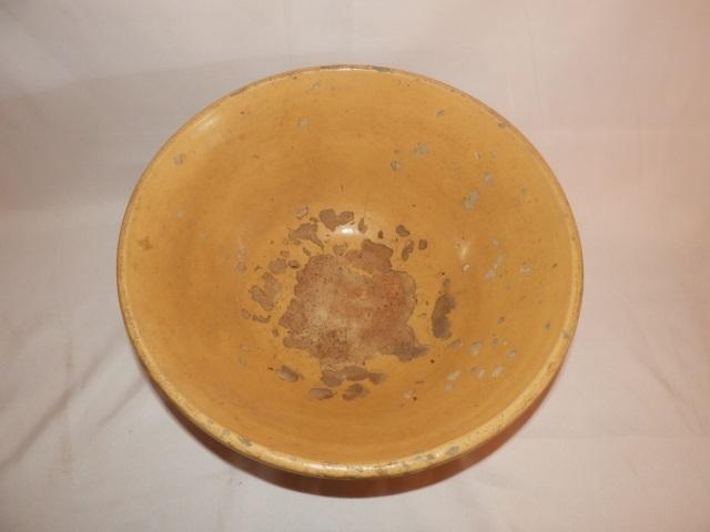 Large yellow ware bowl, 16"