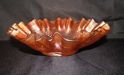 Marigold Carnival bowl, ruffled edge, 9 1/4"