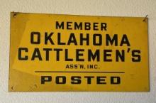 Original 70's OK Cattlemen 18x10 metal sign