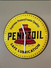 Pennzoil metal clock 15"