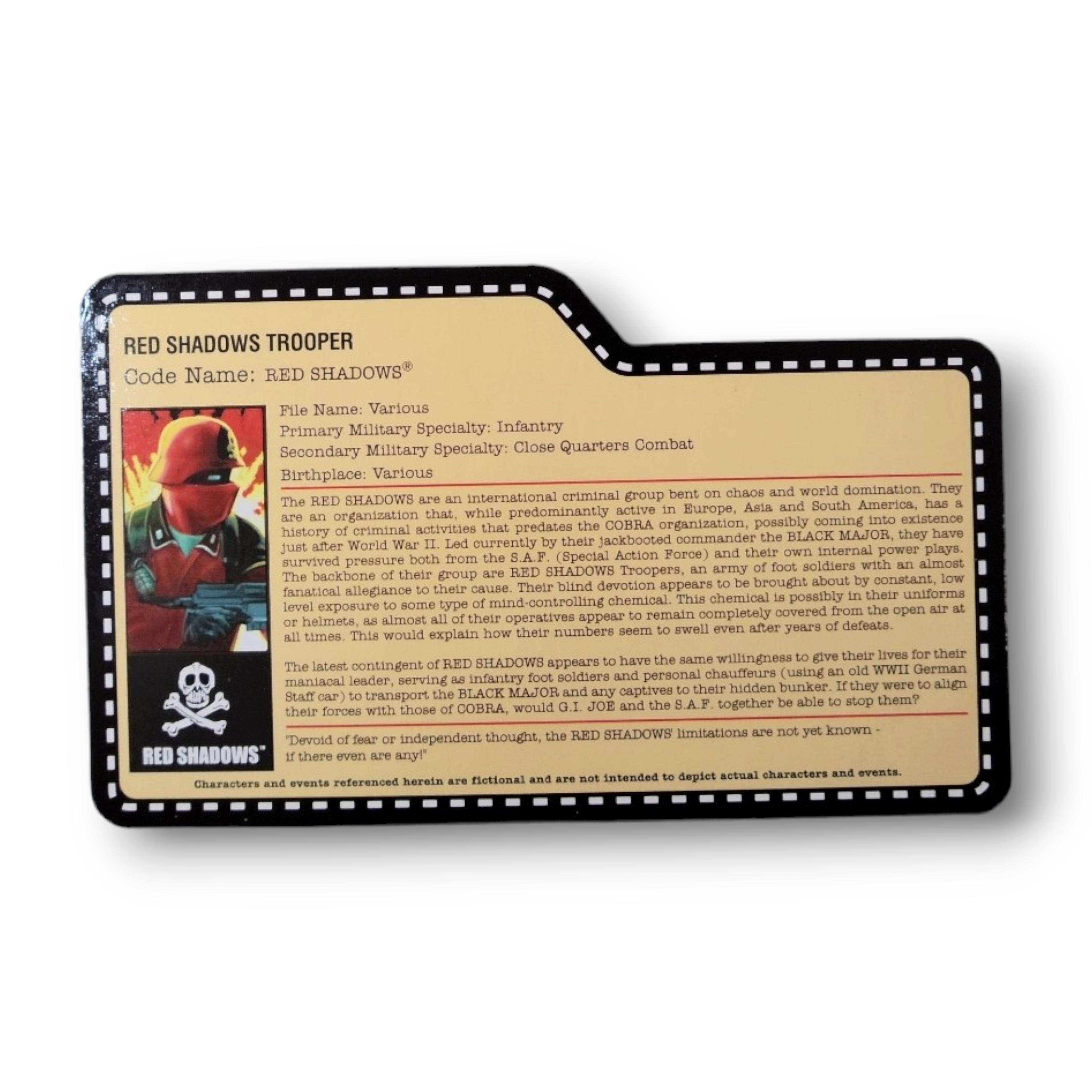 GI Joe Red Shadows 2010 JoeCon Convention Exclusive FileCard