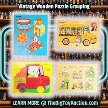 Vintage Wooden Puzzle Grouping