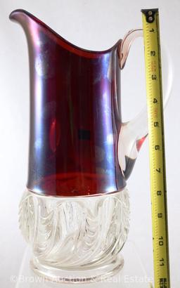 EAPG Ruby-stained 11"h tankard pitcher