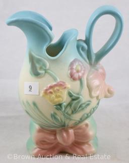 Hull Bow Knot B1 5.5"h pitcher, pink/blue