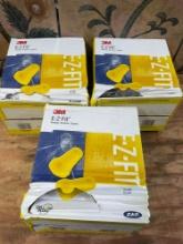 3M E-Z-Fit earplugs, 200 pieces per box, 3 boxes