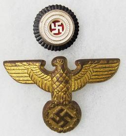 2 pcs. NSDAP Political Leaders Cockade/Eagle Device