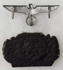2 pcs. WWII Panzer Officer's Cap Wreath Cockade/Eagle