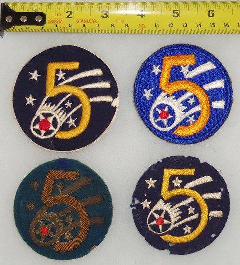 4 pcs. 5th Air Force Patches-4 Variations