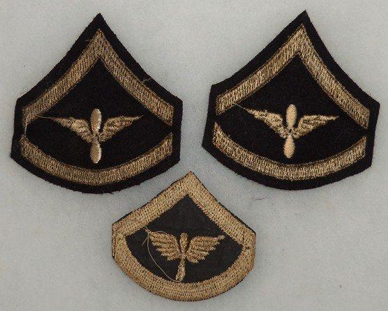 3 pcs. Early Army Air Corps Enlisted Rank Insignia