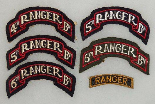 6 pcs. WW2  4th-5th-6th Ranger Scrolls