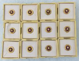 12pcs- KIA Gold Star lapel Pins With Issue Boxes