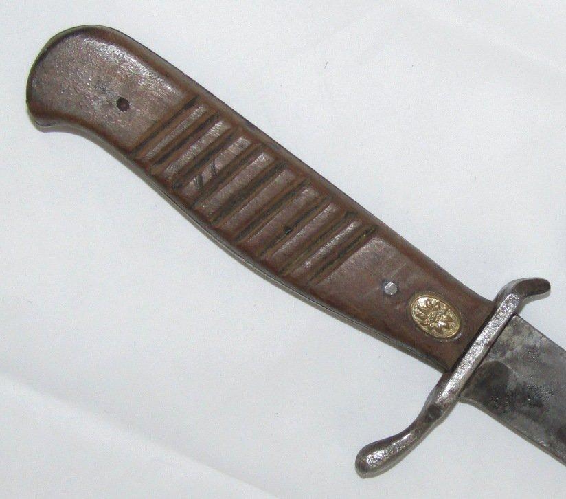 WW2 German Fighting/Boot Knife With Mountain Troops Edelweiss Insignia