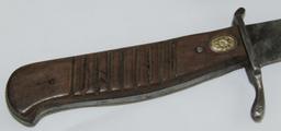 WW2 German Fighting/Boot Knife With Mountain Troops Edelweiss Insignia