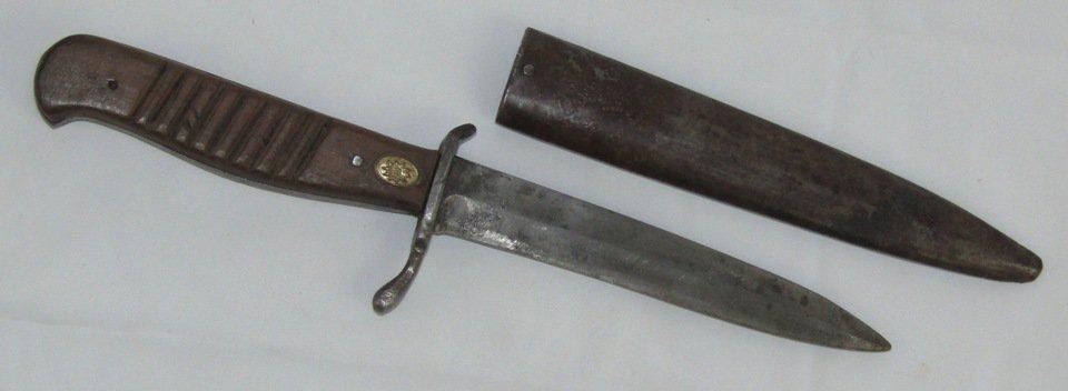 WW2 German Fighting/Boot Knife With Mountain Troops Edelweiss Insignia