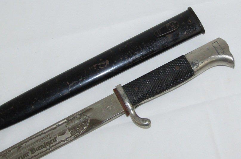 WW2 German Luftwaffe Engraved Dress Bayonet With Scabbard-Long Model By PUMA