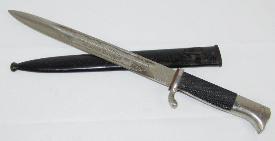 WW2 German Luftwaffe Engraved Dress Bayonet With Scabbard-Long Model By PUMA