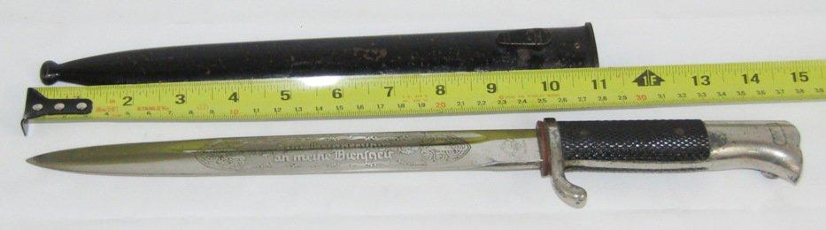 WW2 German Luftwaffe Engraved Dress Bayonet With Scabbard-Long Model By PUMA