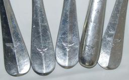 5pcs WW2 Luftwaffe Aluminum Flatware