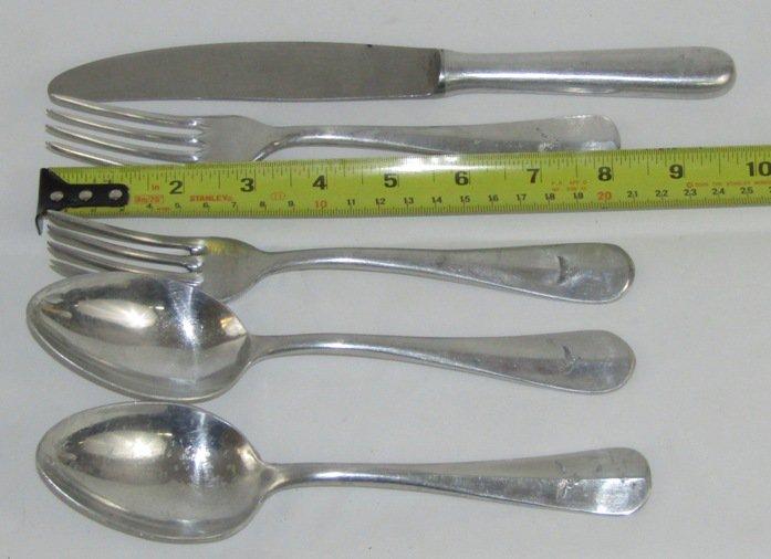 5pcs WW2 Luftwaffe Aluminum Flatware