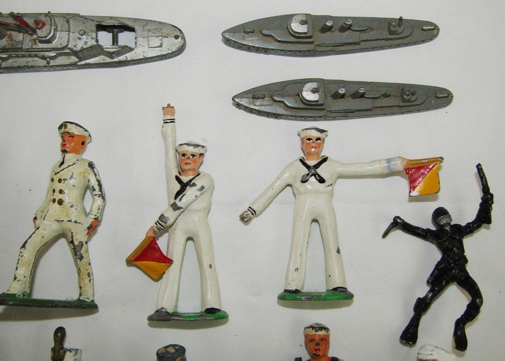 15pcs-Early Metal Toy Sailors/Tootsie Toy Ships
