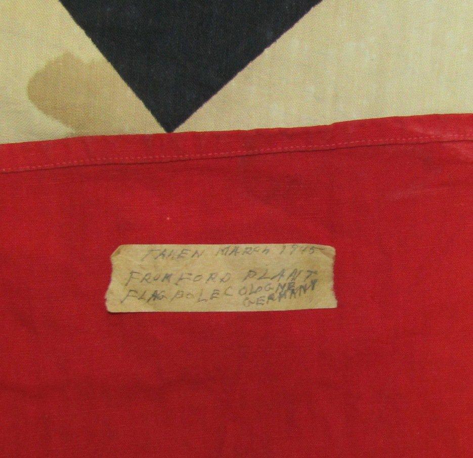 Captured Double Sided NSDAP Flag Taken From Ford-Werke Plant In Cologne