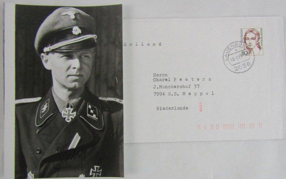 Waffen SS KVK Recipient OberSturmfuhrer Willy Hein Signed Photo