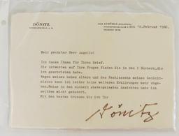 1st Edition Hard Back "Memoirs" By Admiral Doenitz With Original Signed Letter Dated 1980