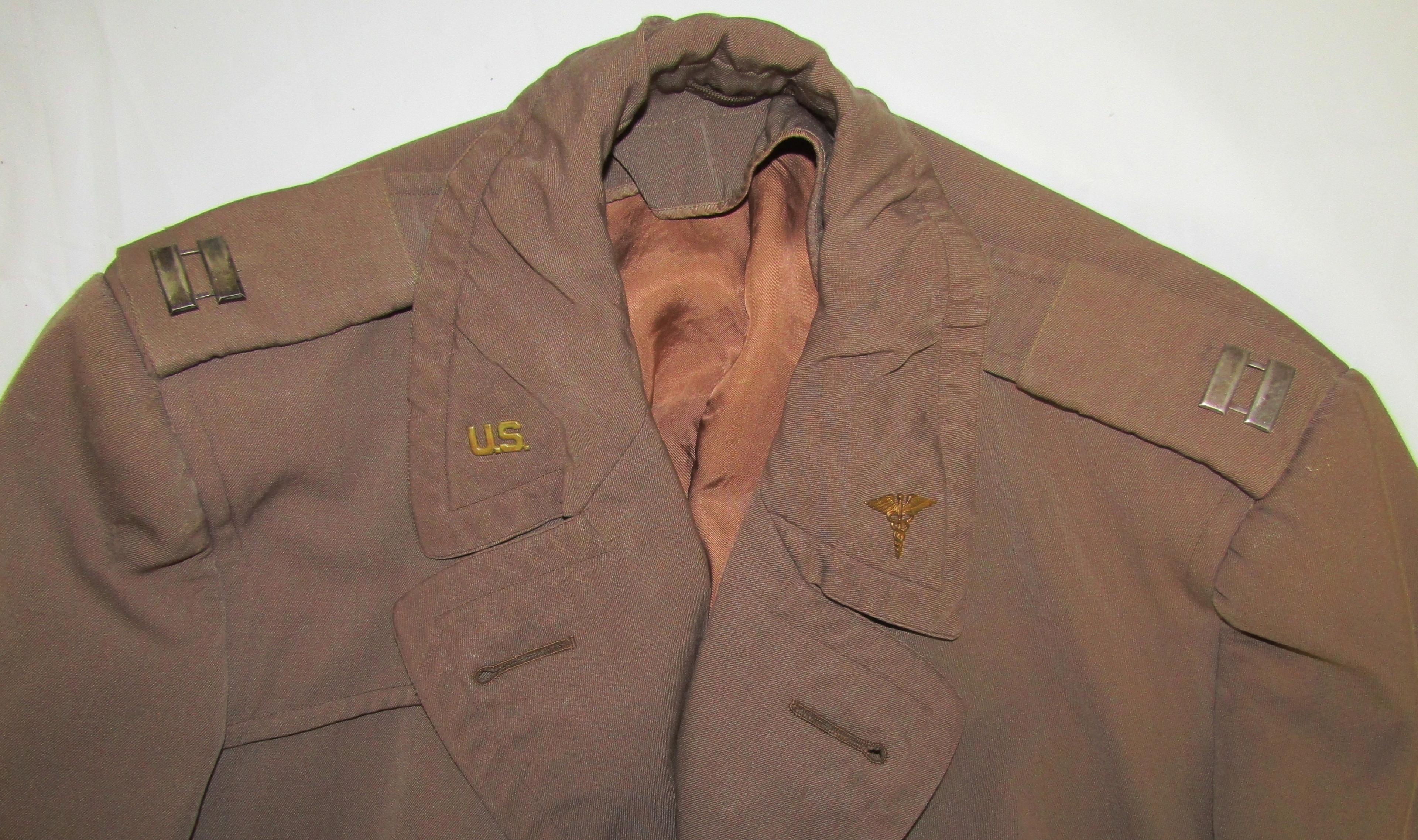 Scarce WW2 US Army/Army Air Corp Medical Officer's "Pinks" Overcoat-Named