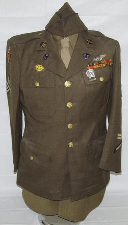 10th AAF/CBI Crew Member Sgt. Class A Jacket/Shirt/Tie/Overseas Cap