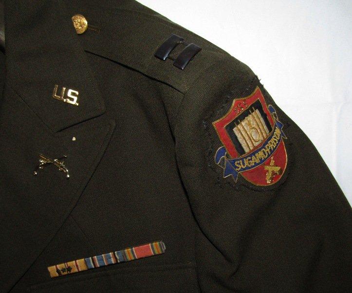 WW2/Occupation 1st Cavalry MP Officer's Class A Tunic W/Rare Sugamo Prison 555 Patch (U-78)