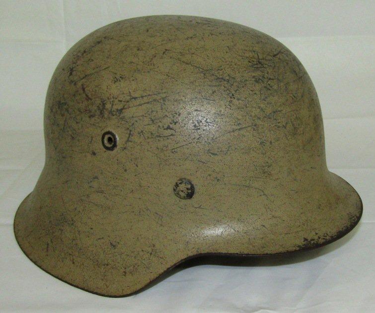 M42 Single Decal Luftwaffe Helmet With Liner-Tan Camo Finish