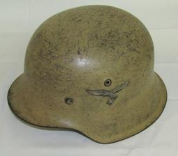 M42 Single Decal Luftwaffe Helmet With Liner-Tan Camo Finish