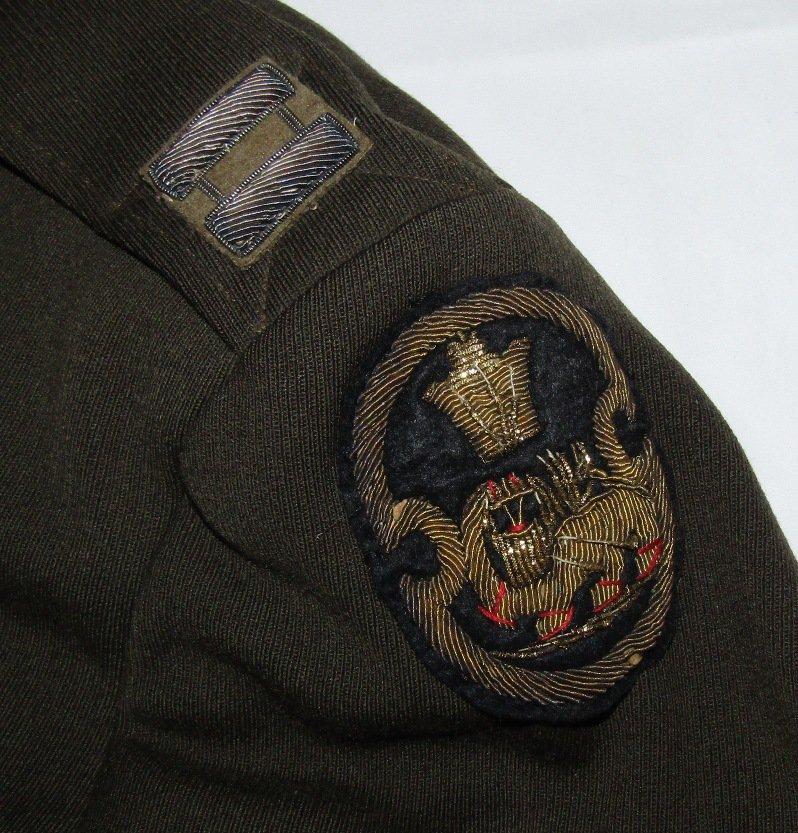 WW2 U.S. Class A Officers Uniform With Bullion Rank Insignia/Mission To Iran Patch-Named