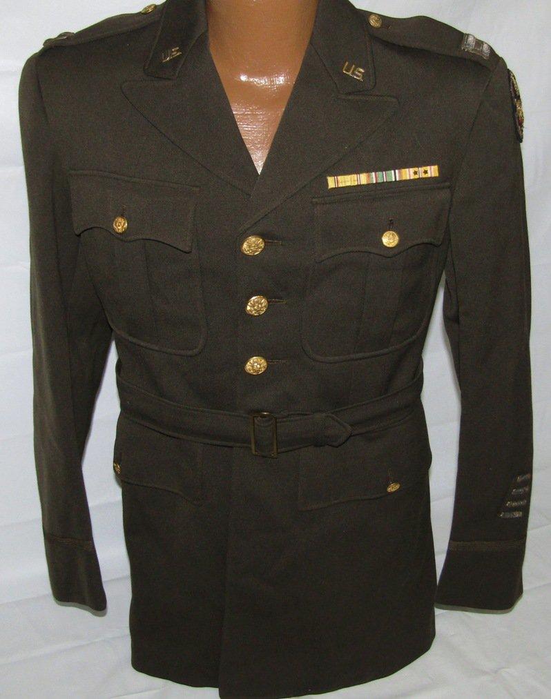 WW2 U.S. Class A Officers Uniform With Bullion Rank Insignia/Mission To Iran Patch-Named
