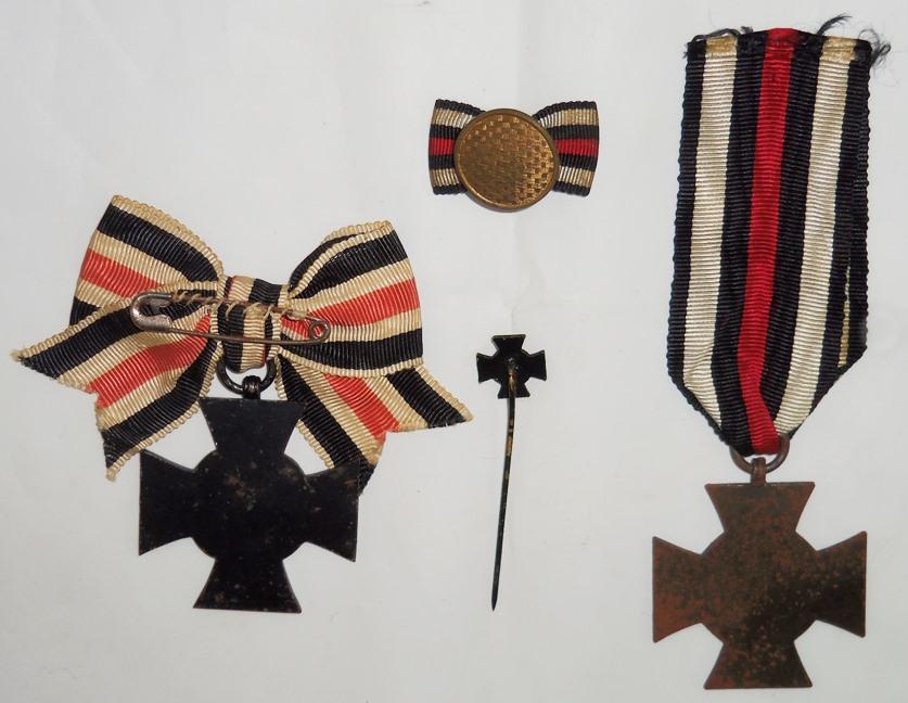 4pcs-WW1 Honor Crosses-Button Ribbon-Stickpin