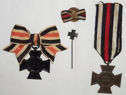 4pcs-WW1 Honor Crosses-Button Ribbon-Stickpin