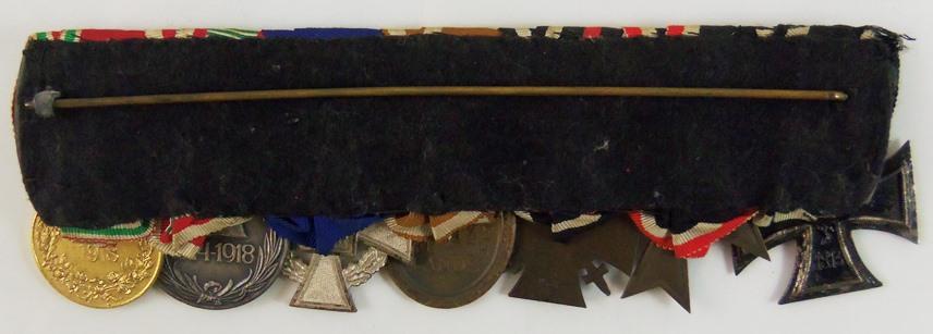 WW1/WW2 German 7 Place Parade Mount Medal Bar