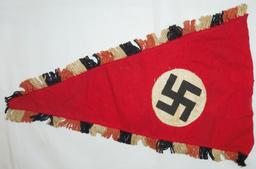 Early NSDAP Pennant-Double Sided-Wool Fringe