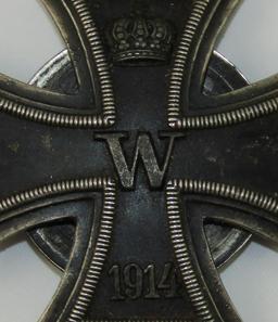 WW1 Iron Cross 1st Class-Vaulted Screw Back-.800 Marked