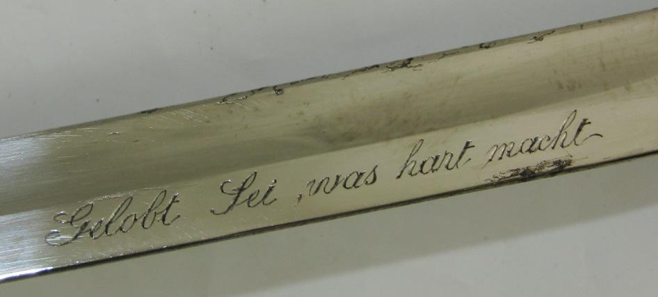 WW2 German Officer's Sword With Blade Inscription-Monogram Langet-FW Holler