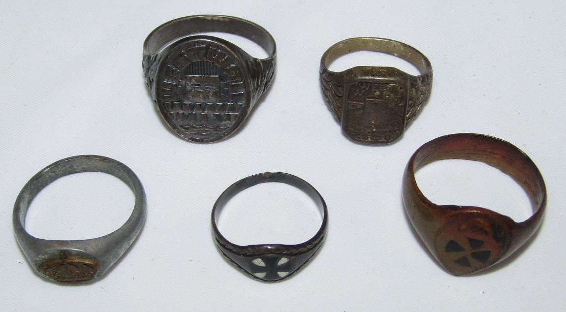 5pcs-WW1/WW2 German Soldier Rings-West Wall Rings