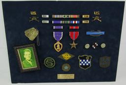 WW2 Named  U.S. Officer Mounted Medal/Insignia Grouping-Battle Of The Bulge-99th Division