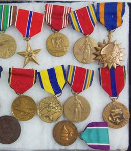 18pcs-Misc. U.S. Military Medals-US Coast Guard Medal Named/Dated 1932