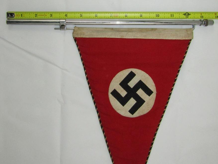 Early NSDAP Staff Car Pennant With Hanger Rod