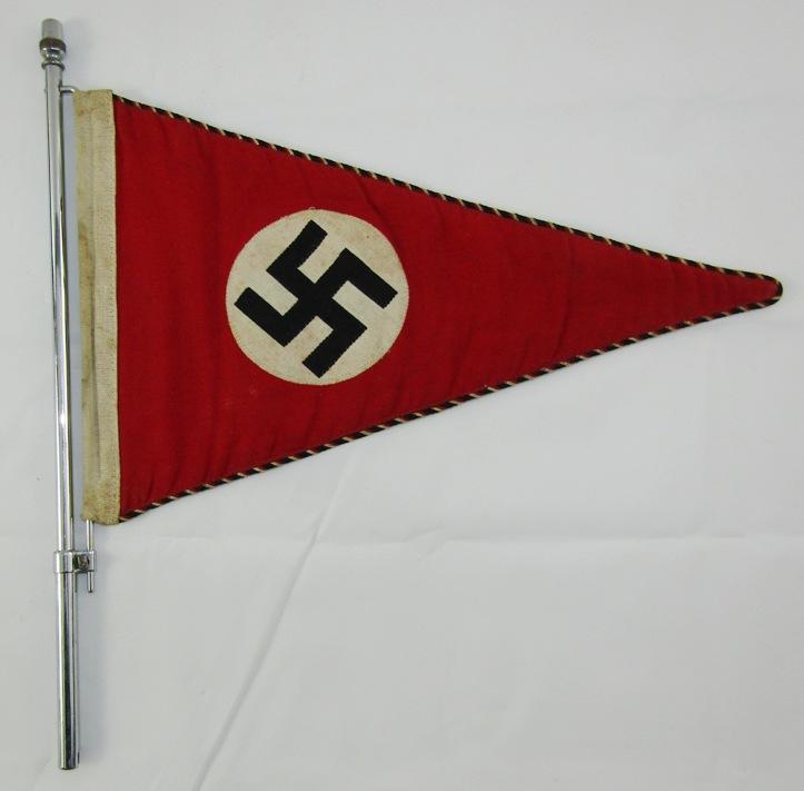 Early NSDAP Staff Car Pennant With Hanger Rod