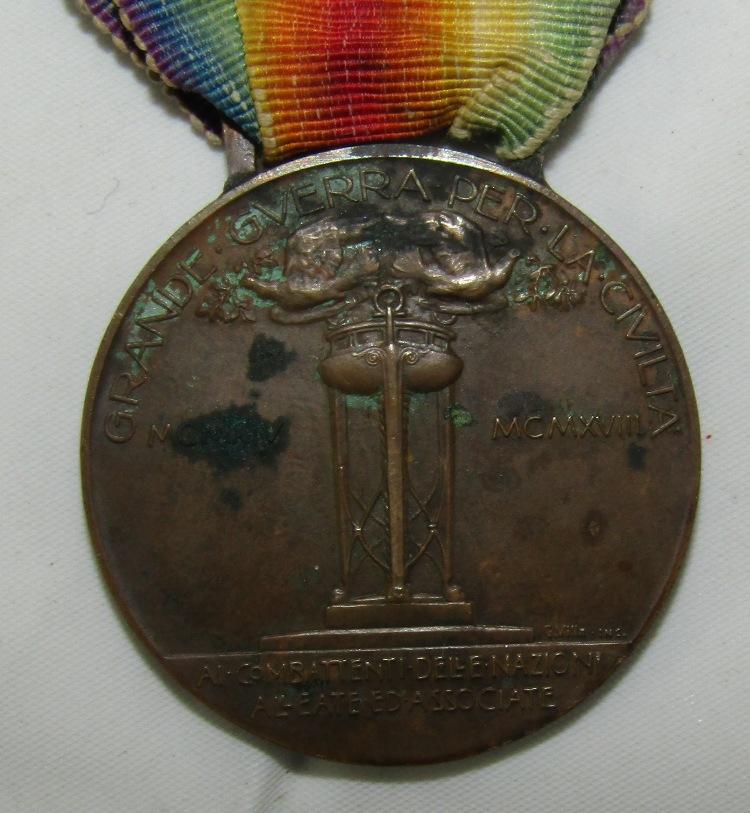 2pcs-WW1 Italian & Czech Victory Medals-Both Name Engraved On Rim