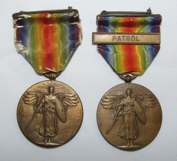 2pcs-WW1 U.S. Victory Medals With Name Engraved Rims