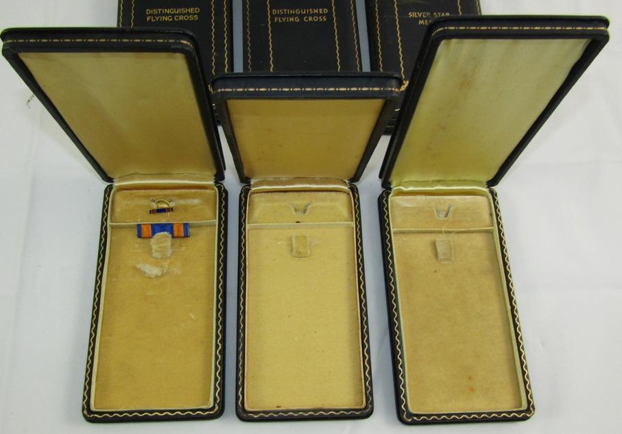 6pcs-WW2 Period U.S. Medal Boxes-DFC-Purple Heart-Air Medal-Silver Star