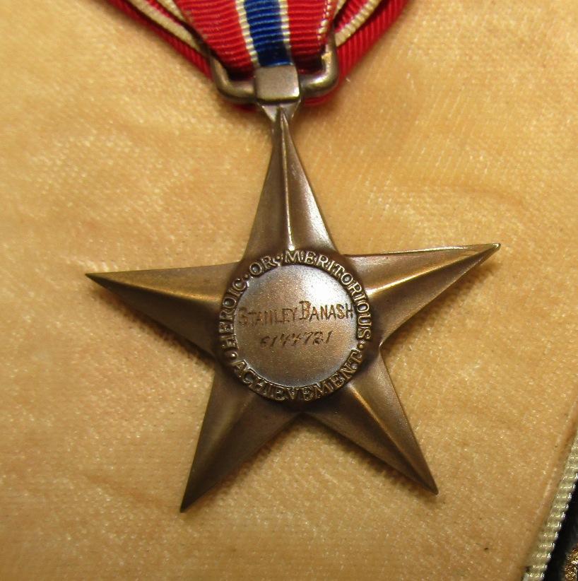 3pcs-Name Engraved Bronze Star Medals with Cases