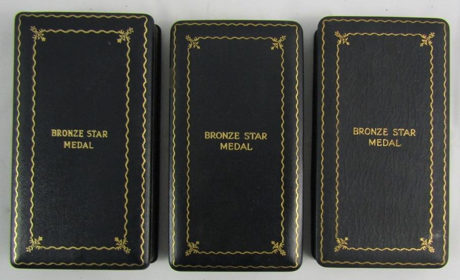 3pcs-Name Engraved Bronze Star Medals with Cases